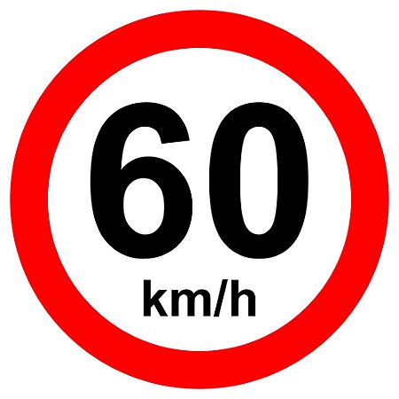 Placa de velocidade máxima permitida 60 km/h R-19