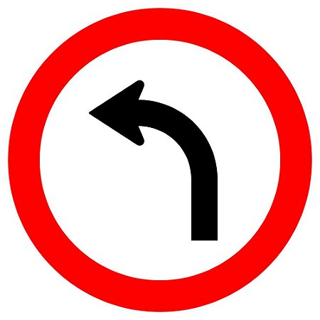 Placa vire à esquerda R-25a