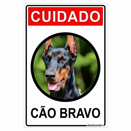Placa cuidado cão bravo doberman