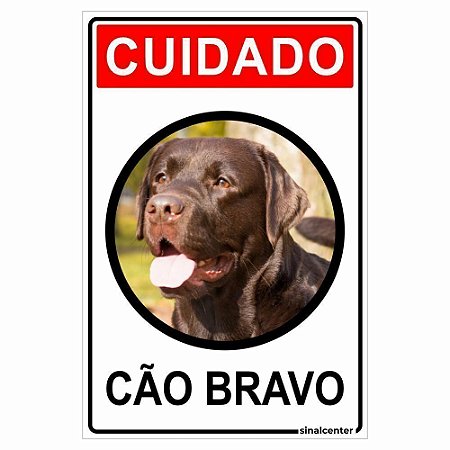 Placa cuidado cão bravo labrador