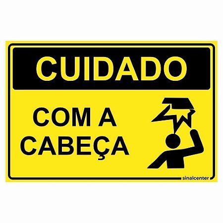 Placa cuidado com a cabeça