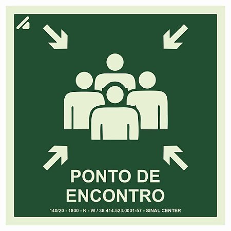 Placa fotoluminescente ponto de encontro