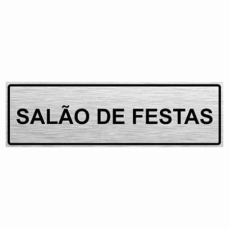 Placa de aço escovado salão de festas
