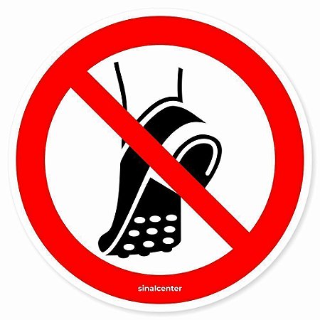 Adesivo de segurança não use sapatos com tachas de metal (10 un.)