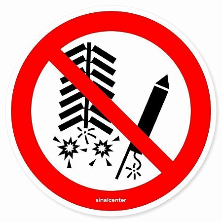 Adesivo de segurança proibido fogos de artifício (10 un.)