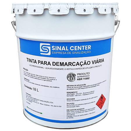 Tinta para demarcação viária à base de solvente 18 Litros