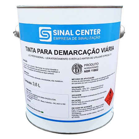 Tinta para demarcação viária à base de solvente 3,6 Litros