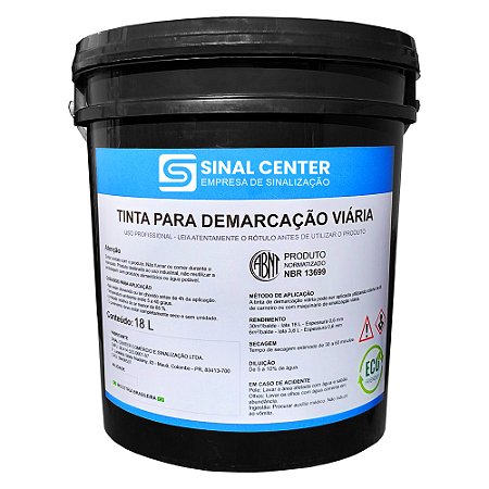 Tinta de demarcação viária à base de água 18 Litros
