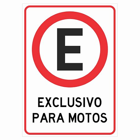 Placa estacionamento exclusivo para motos