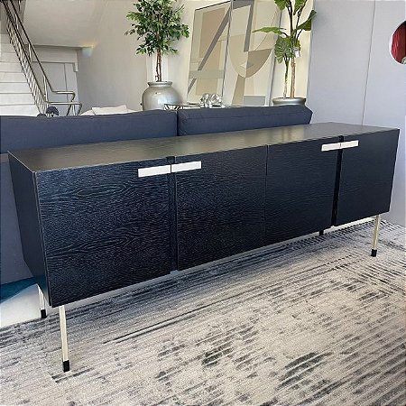 BUFFET SYEN PRETO COM DOURADO 4 PORTASE 3 GAVETAS