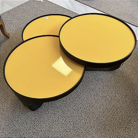 MESA 3 TAMPOS CINZA OU AMARELO