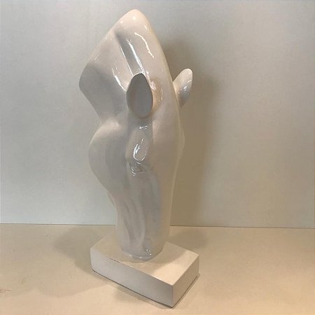 ESCULTURA CAVALO EM POLIRESINA BRANCO .