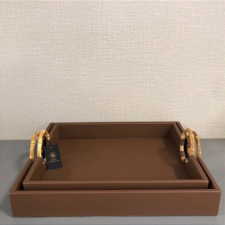 KIT BANDEJAS MDF REVESTIDAS EM PU - 2 PÇS