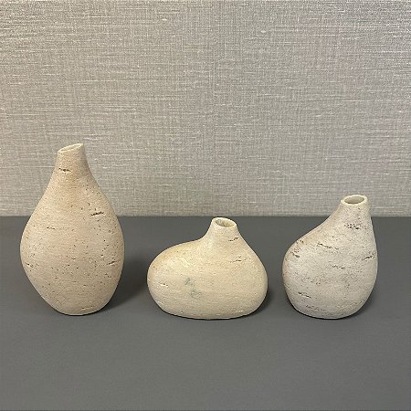 KIT MINI VASOS EM POLIRESINA 3PÇS
