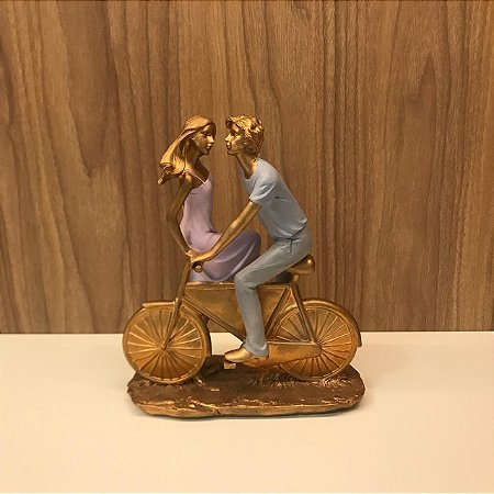 ESTATUETA CASAL BICICLETA