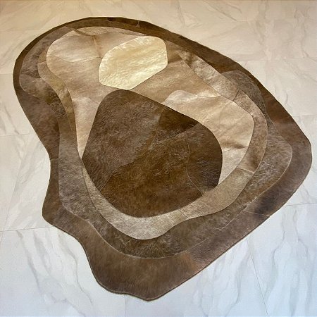 TAPETE DE COURO BEGÔNIA FORMATO ORGANICO 2,50X3,50