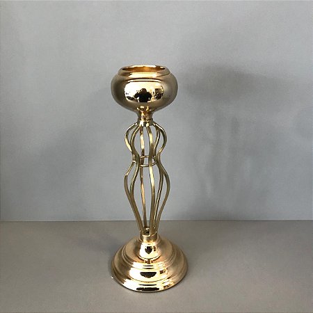 CASTIÇAL DOURADO DE METAL