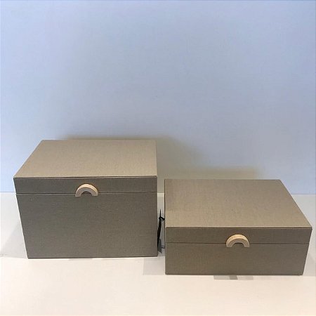 CAIXA MDF COM REVESTIMENTO EM LINHO