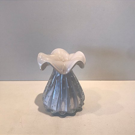 VASO TROUXINHA EM MURANO BRANCO
