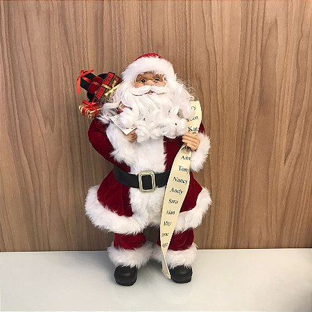 PAPAI NOEL TRADICIONAL COM LISTA DE NOMES ROUPA TRADICIONAL - NATAL