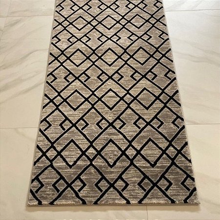 TAPETE PASSADEIRA HAPPY - DES.04 PRETO - 80CM X 3,00M