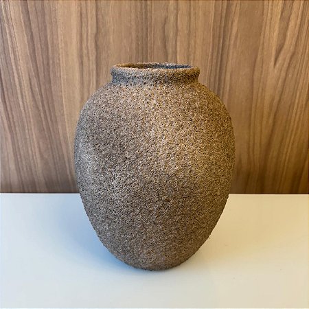 VASO CAPRI TEXTURIZADO MARROM MESCLADO MEDIO 31X25CM