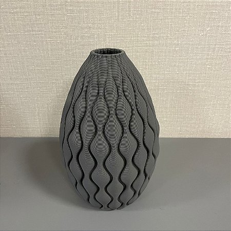 VASO DECOR CERAMICA CINZA FOSCO 3D MEDIO