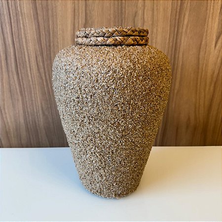 VASO CANELADO MACEDONIA AREIA  PEQUENO