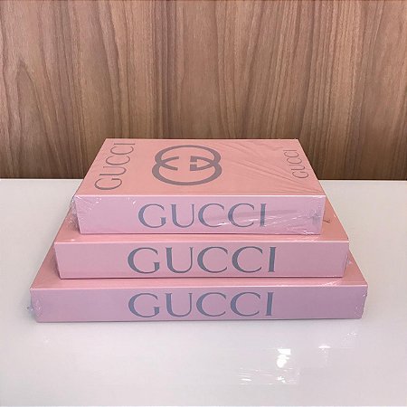 Caixa Livro Gucci Rosa P, M e G