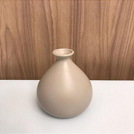 GARRAFA CERAMICA BEGE FOSCO - PEQUENA.