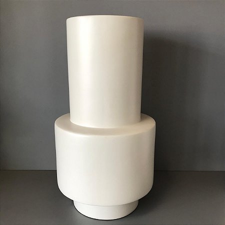 VASO CILINDRO SOBREPOSTO OFF WHITE 39X21CM