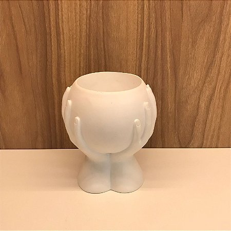 CACHEPOT BRANCO MAOS EM POLIRESINA.