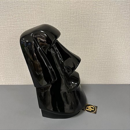 ESCULTURA MOAI PRETA BRILHO G 57x29cm P 39x21cm