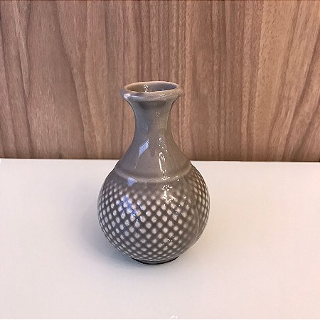 VASO MINI CERAMICA CINZA