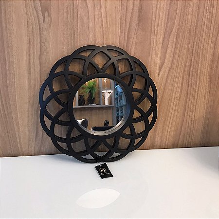 ESPELHO REDONDO DE PAREDE COM MOLDURA EM PLASTICO 40CM