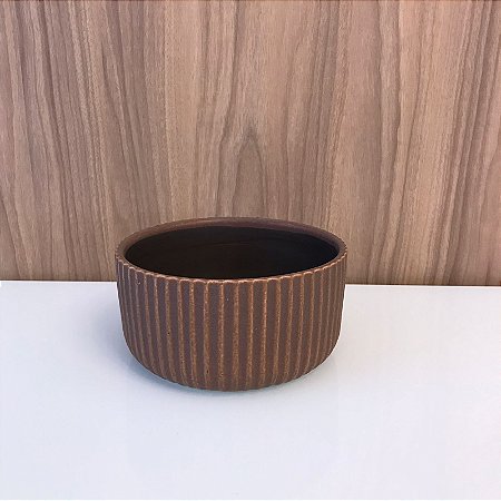 CACHEPOT DE CERAMICA MARROM
