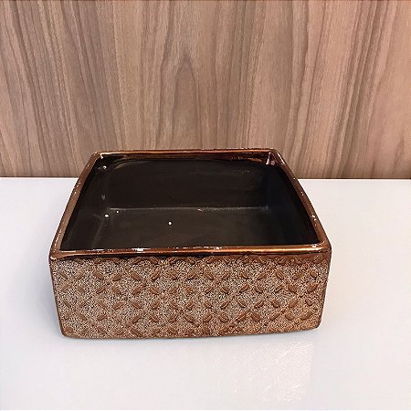 CACHEPOT DE CERAMICA BRONZE GRANDE