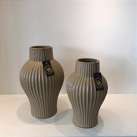 VASO CASTOR BEGE FOSCO G 34cm M 30cm