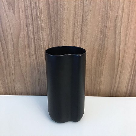 VASO VENZA PRETO FOSCO GRANDE 28X15CM