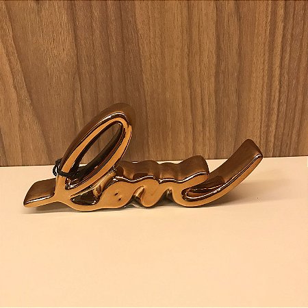 ESCULTURA PALAVRA MINI LOVE EM CERAMICA - COBRE