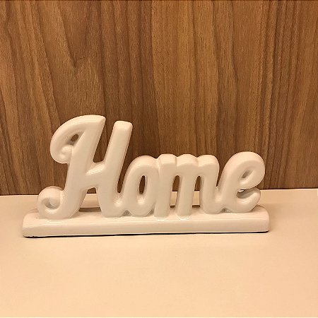 ESCULTURA PALAVRA EM CERAMICA HOME - BRANCO