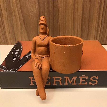 Cachepot Homem Perninhas Terracota com Cachepot 10cm