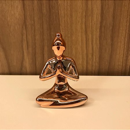 ESCULTURA / ESTATUETA IOGA MEDITANDO ROSE MINI