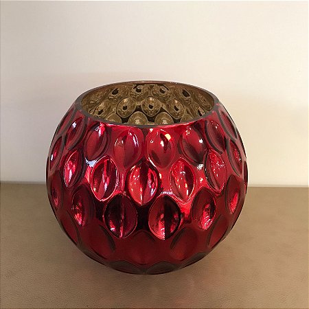 CACHEPOT BOLA DE VIDRO VERMELHO