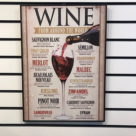 QUADRO COM VIDRO WINE