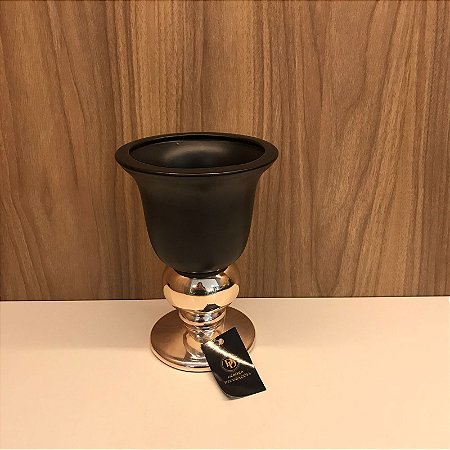 VASO SINO PRETO E PRATA EM CERAMICA