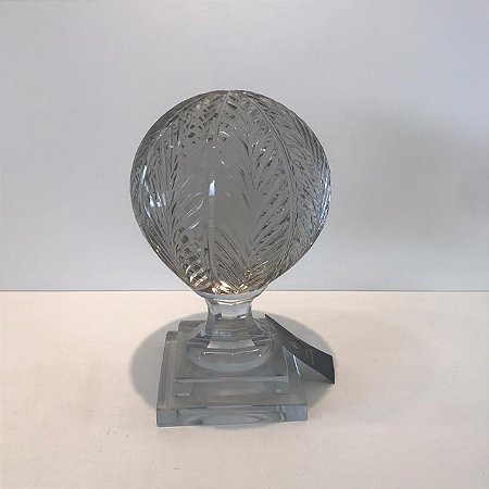 OBJETO DECORATIVO BOLA DE VIDRO LAPIDADO - GRANDE.
