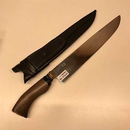 CONJUNTO DE FACA COM BAINHA DE COURO E CAIXA
