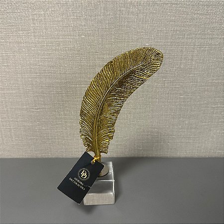 ESCULTURA DECOR POLIRESINA FOLHA DOURADA