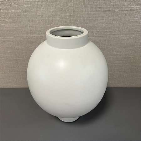VASO DE CERAMICA BRANCO FOSCO   GRANDE